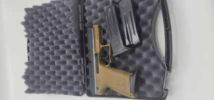 HK P2000 V3 9mm DA/SA NMS FDE (3) 10rd Mags & Night Sights CA Compliant Pistol