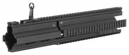 HK G28 Picatinny handguard with integrated flip up front sight (Black)