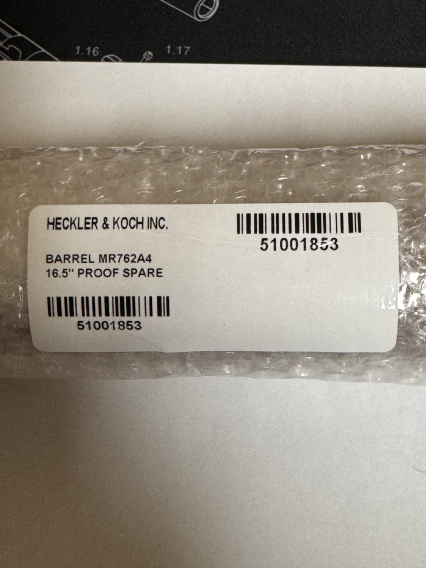 HK MR762A4, 16.5", PROOF, SPARE BARREL