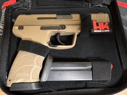 HK45 (V1) DA/SA, FDE, two 10rd magazines