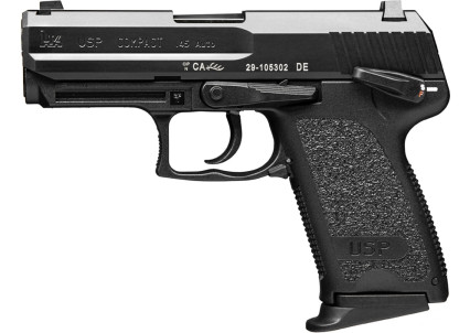 HK USP45 Compact, .45 ACP, (V7) LEM, 3, 8rd magazines and night sights
